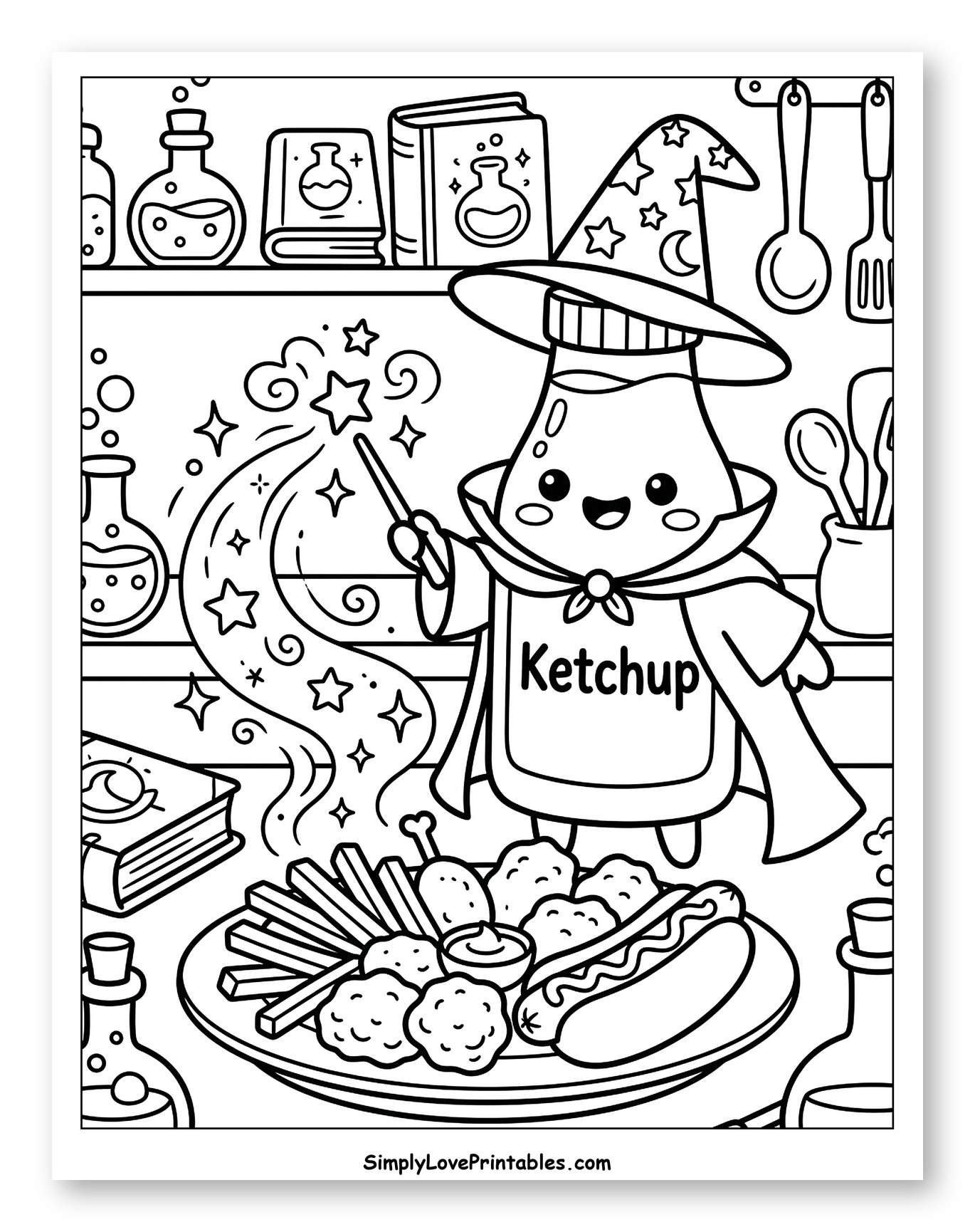 Ketchup Wizard Conjuring a Fast Food Feast