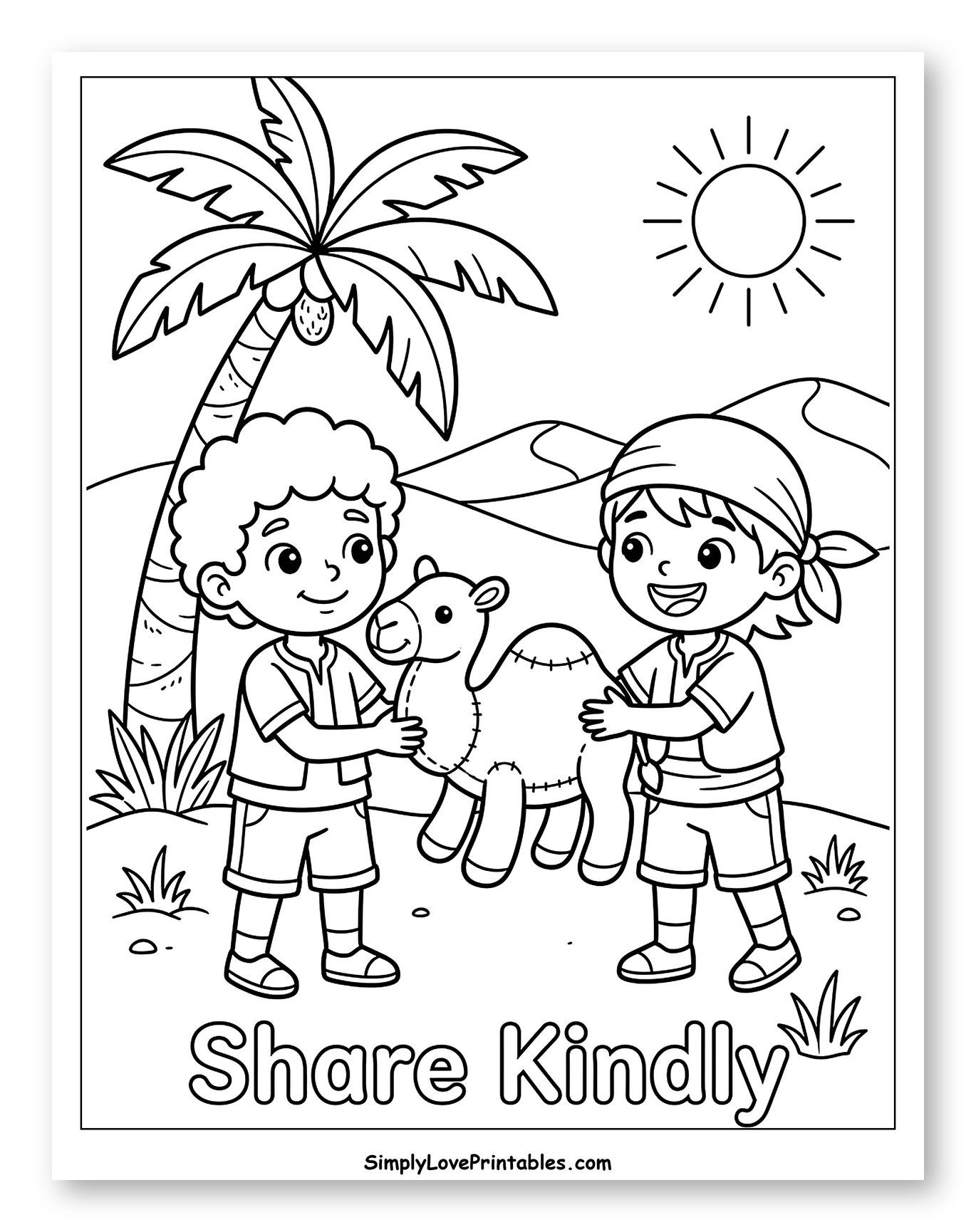 Kids Sharing Toy Camel by Oasis
