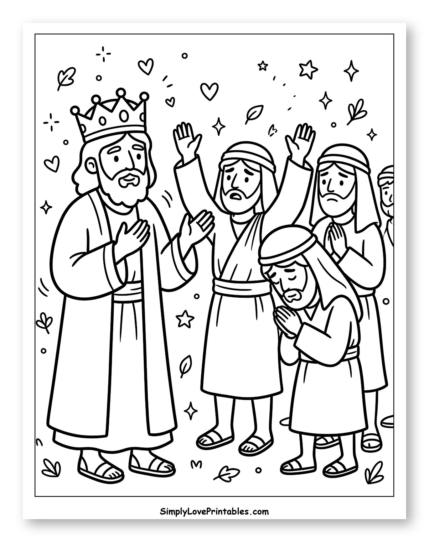 King and Men in Reverent Worship