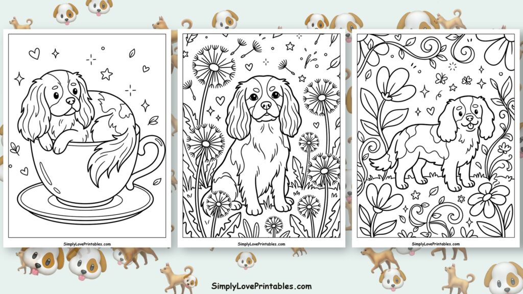 king charles cavalier coloring pages featured image
