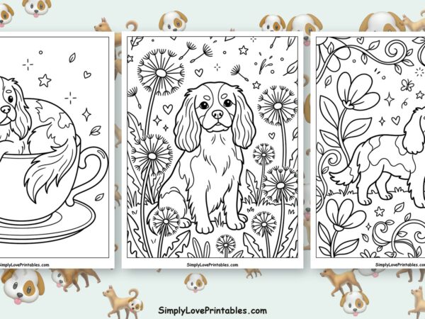 king charles cavalier coloring pages featured image