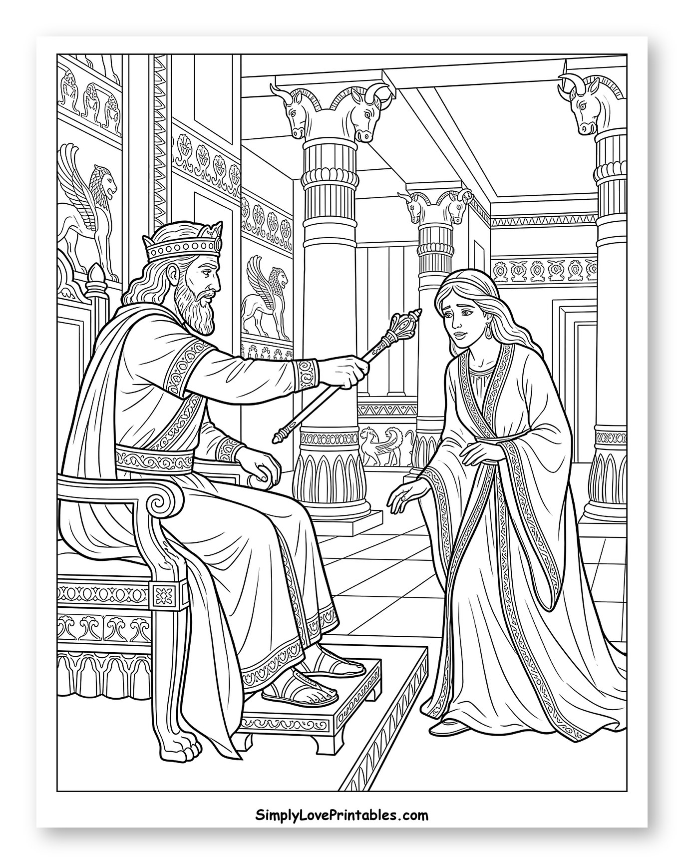 King Extends Scepter to Queen Esther