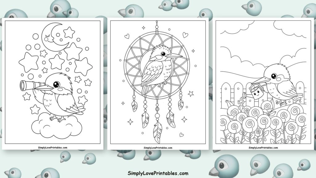 Kingfisher coloring pages featured image