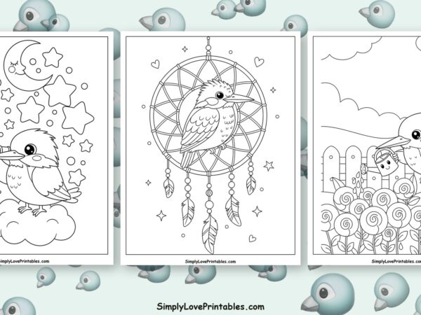 Kingfisher coloring pages featured image