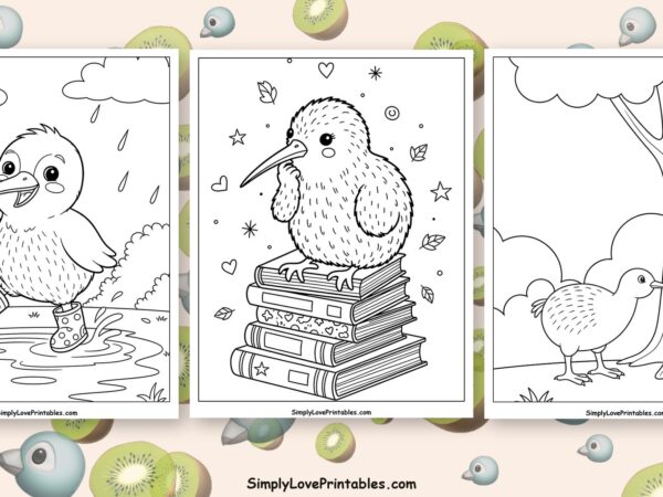 kiwi bird coloring pages featured image