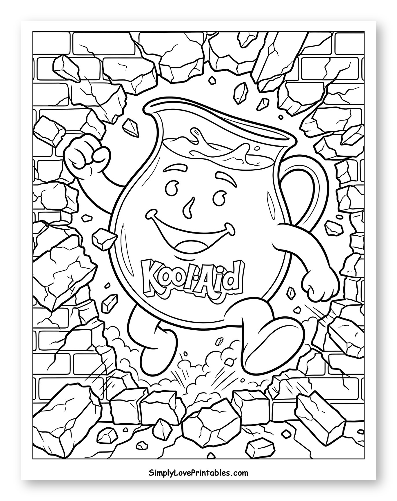 Kool-Aid Man Breaking Through a Brick Wall