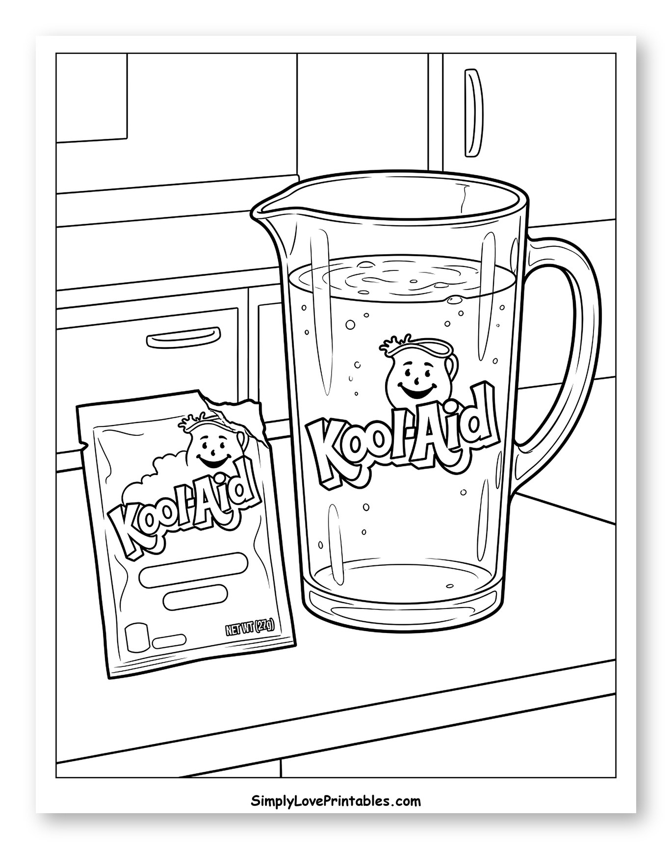 Kool-Aid Packet and Pitcher of Water