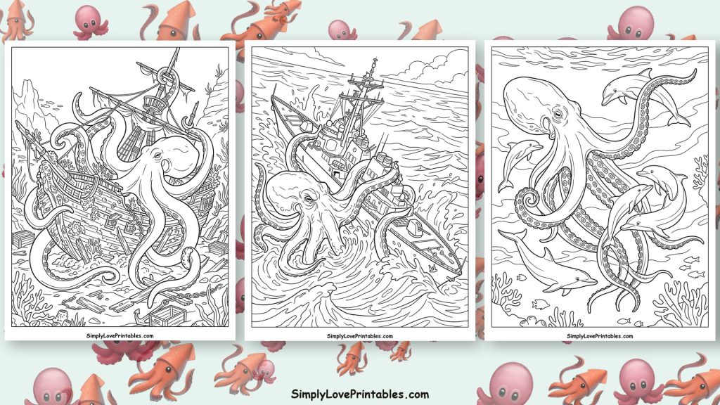 Kraken coloring pages featured image