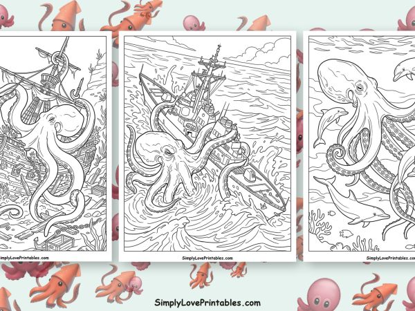 Kraken coloring pages featured image