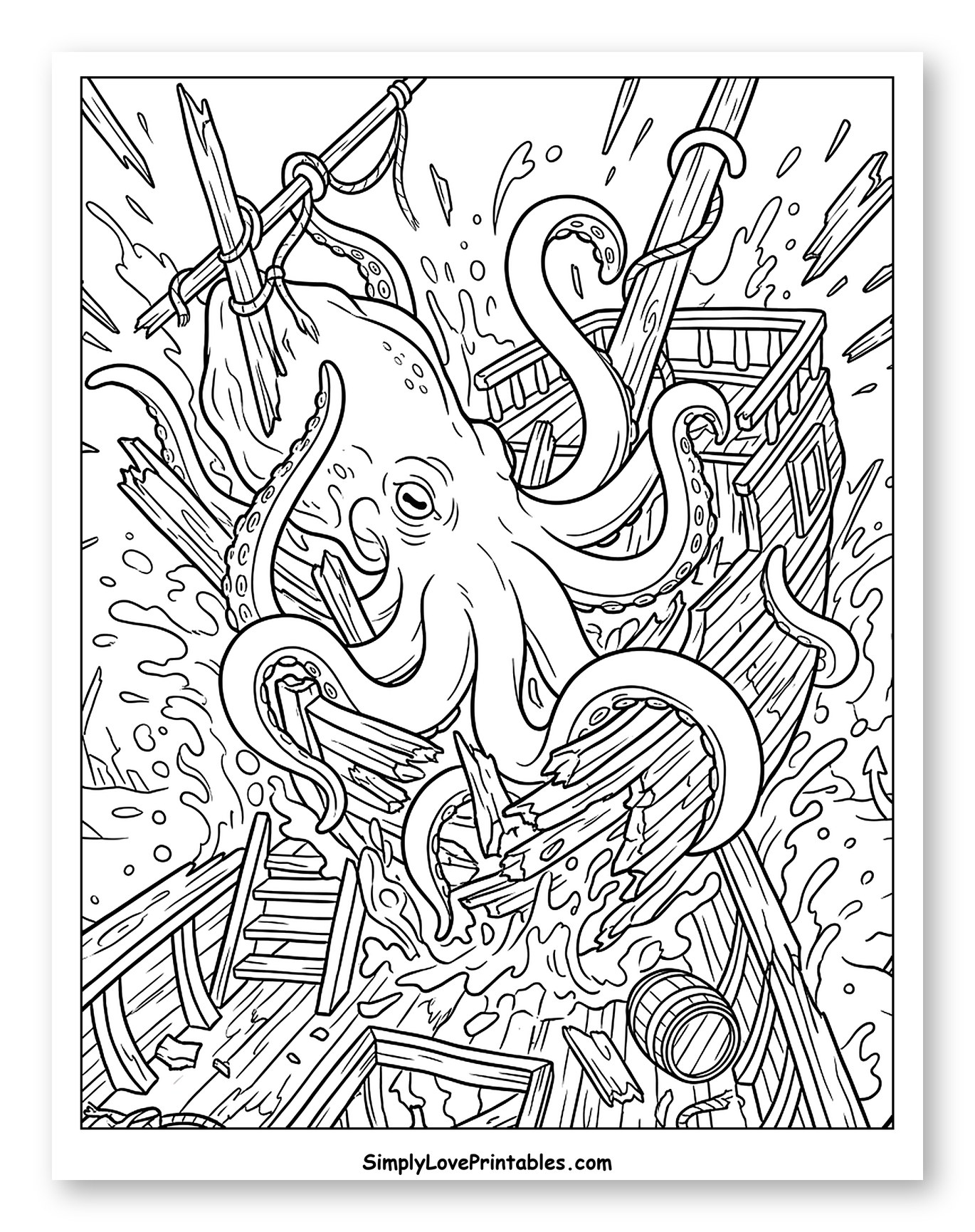 Kraken Destroying a Shipwreck