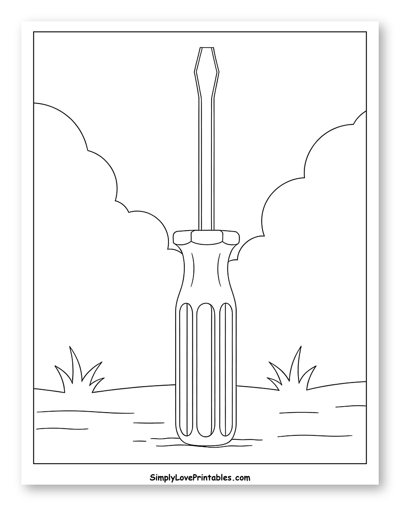 Large Screwdriver Standing Upright