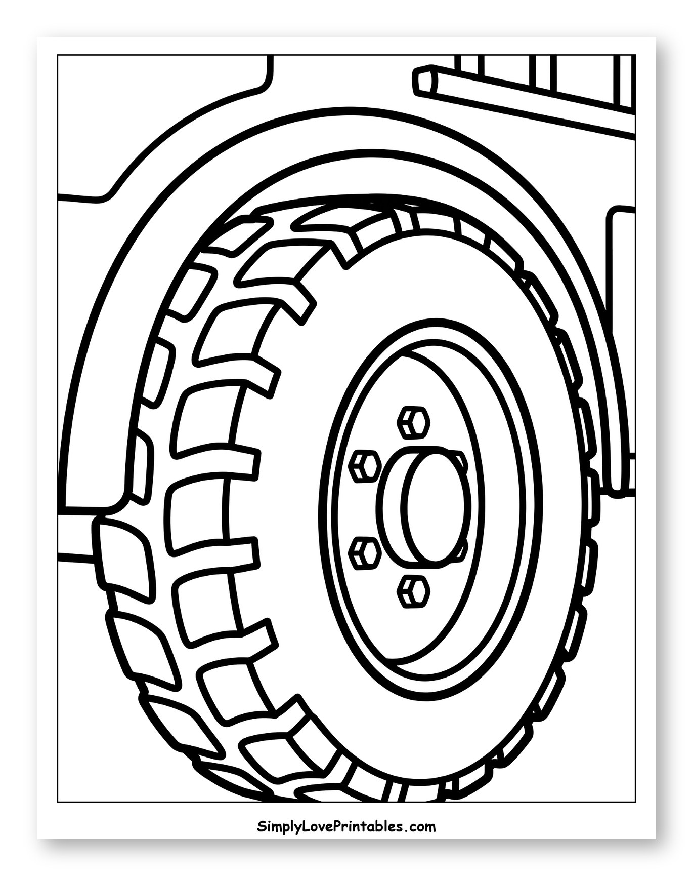 Large Vehicle Tire with Treads