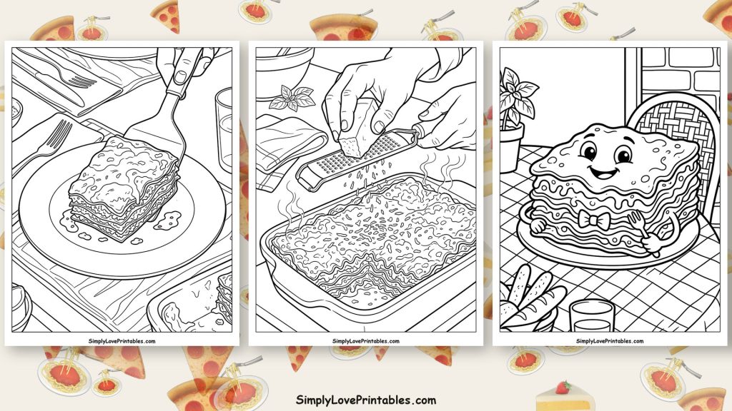 Lasagna coloring pages featured image