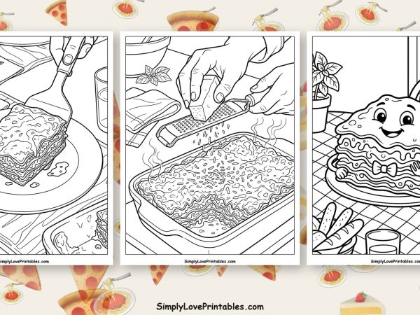 Lasagna coloring pages featured image