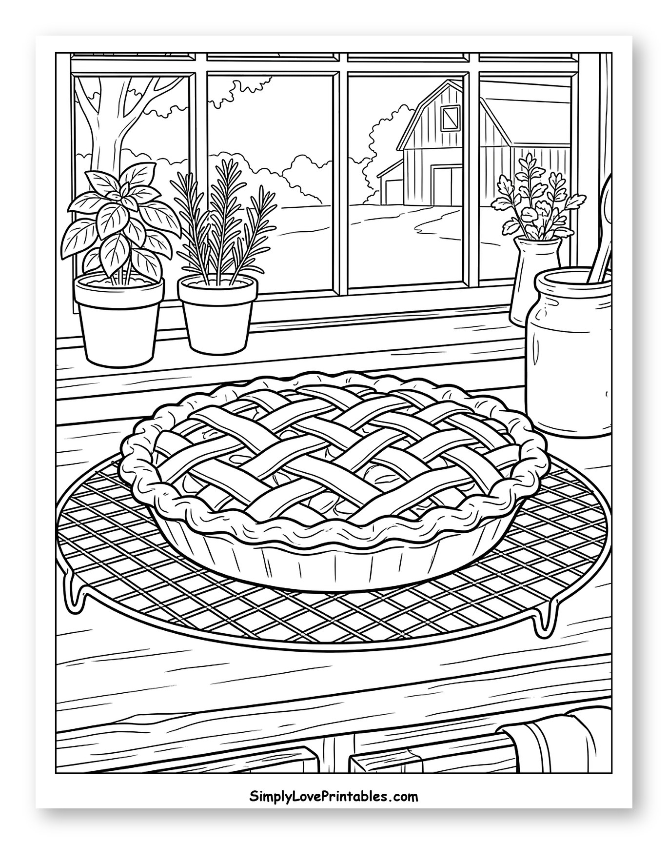 Lattice Pie Cooling by a Farmhouse Window
