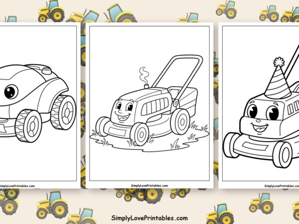 Lawn mower coloring pages featured image