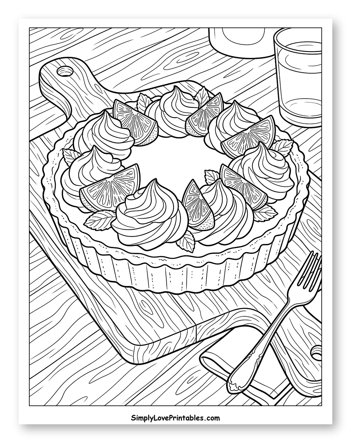 Lemon Citrus Tart on a Wooden Board