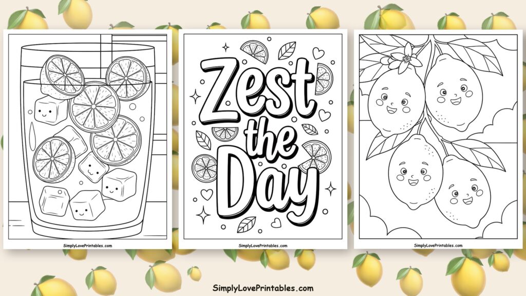 Lemon coloring pages featured image