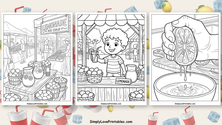 Lemonade coloring pages featured image