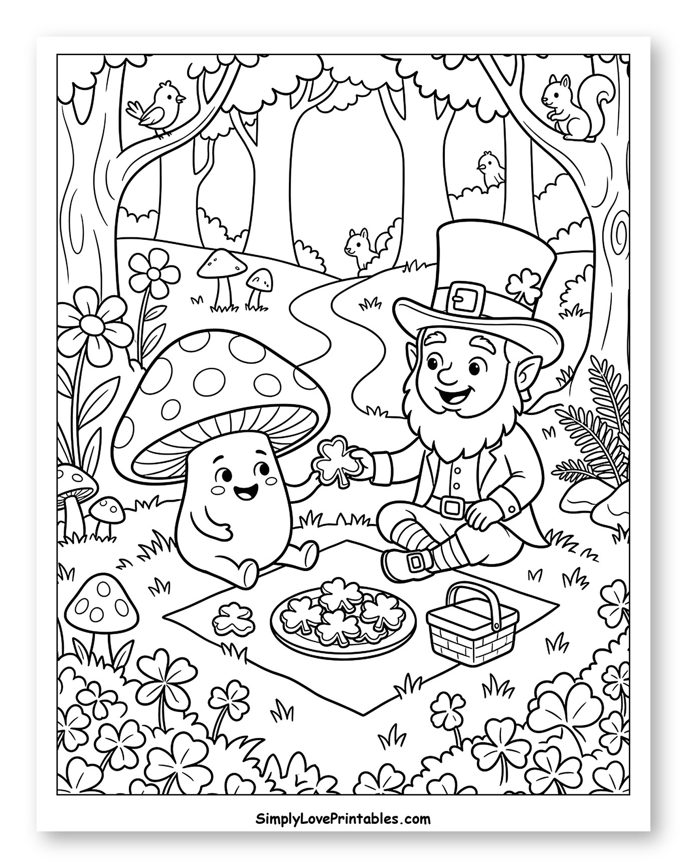 Leprechaun and Mushroom Forest Picnic