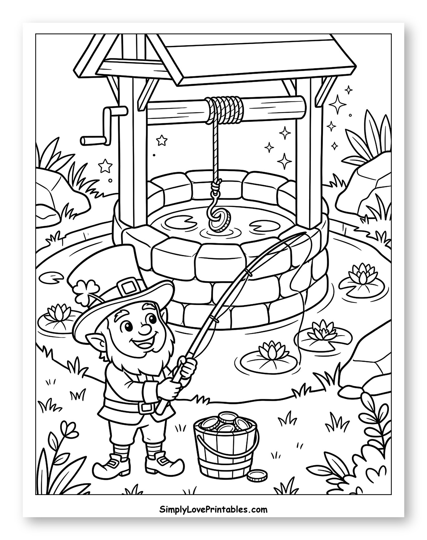 Leprechaun Fishing at the Wishing Well