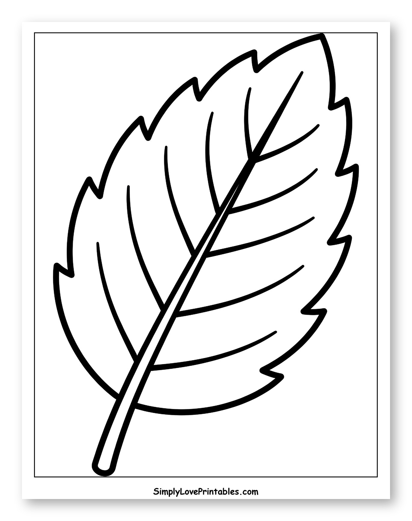 Line Art Drawing of a Serrated Leaf