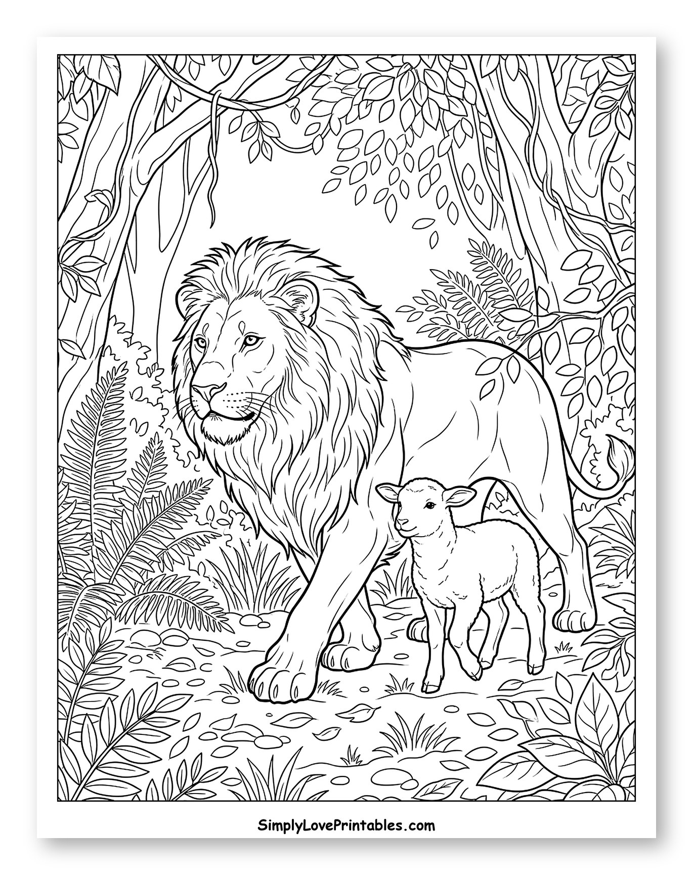 Lion and Lamb in the Garden of Eden
