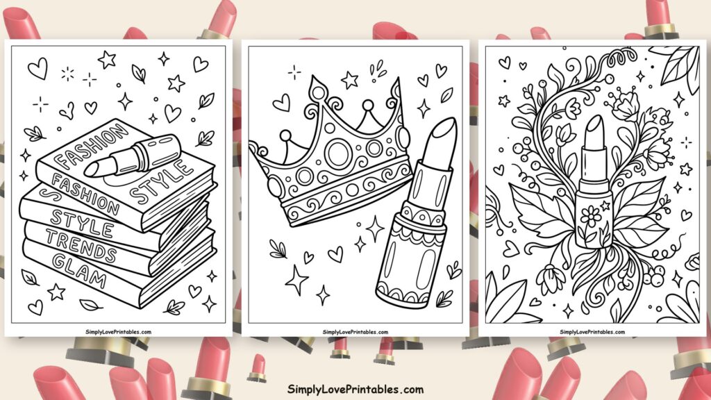 Lipstick coloring pages featured image