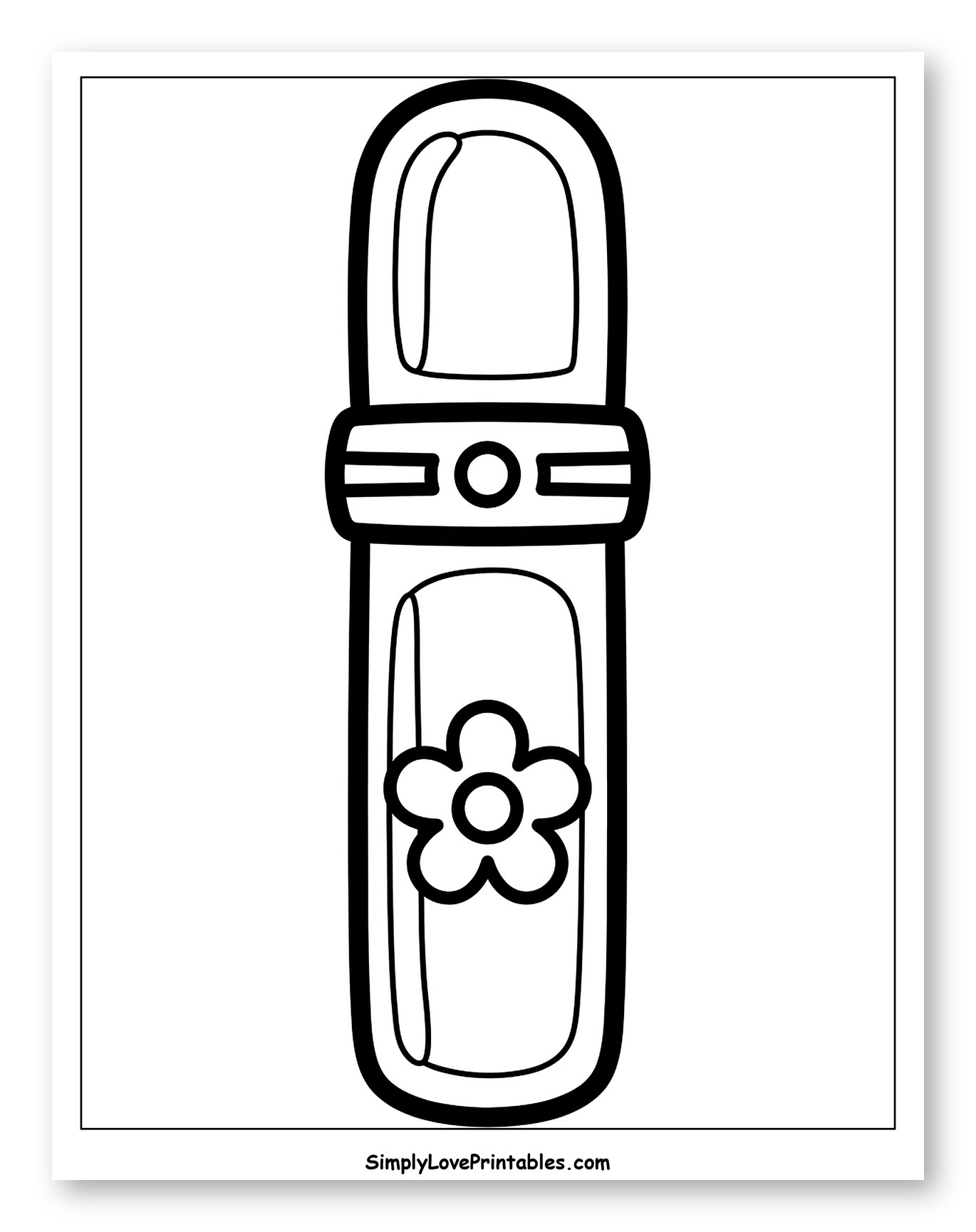 Lipstick Tube with Flower Design Coloring Sheet for Toddlers