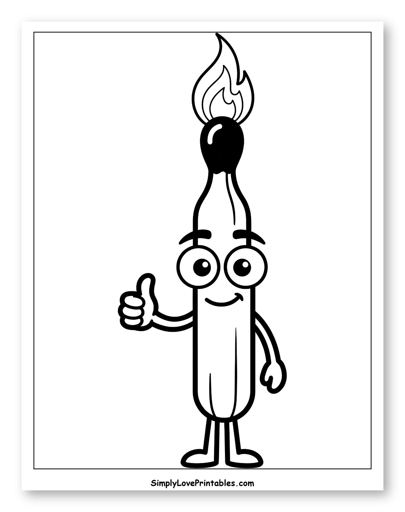 Lit Matchstick Cartoon Giving Thumbs Up