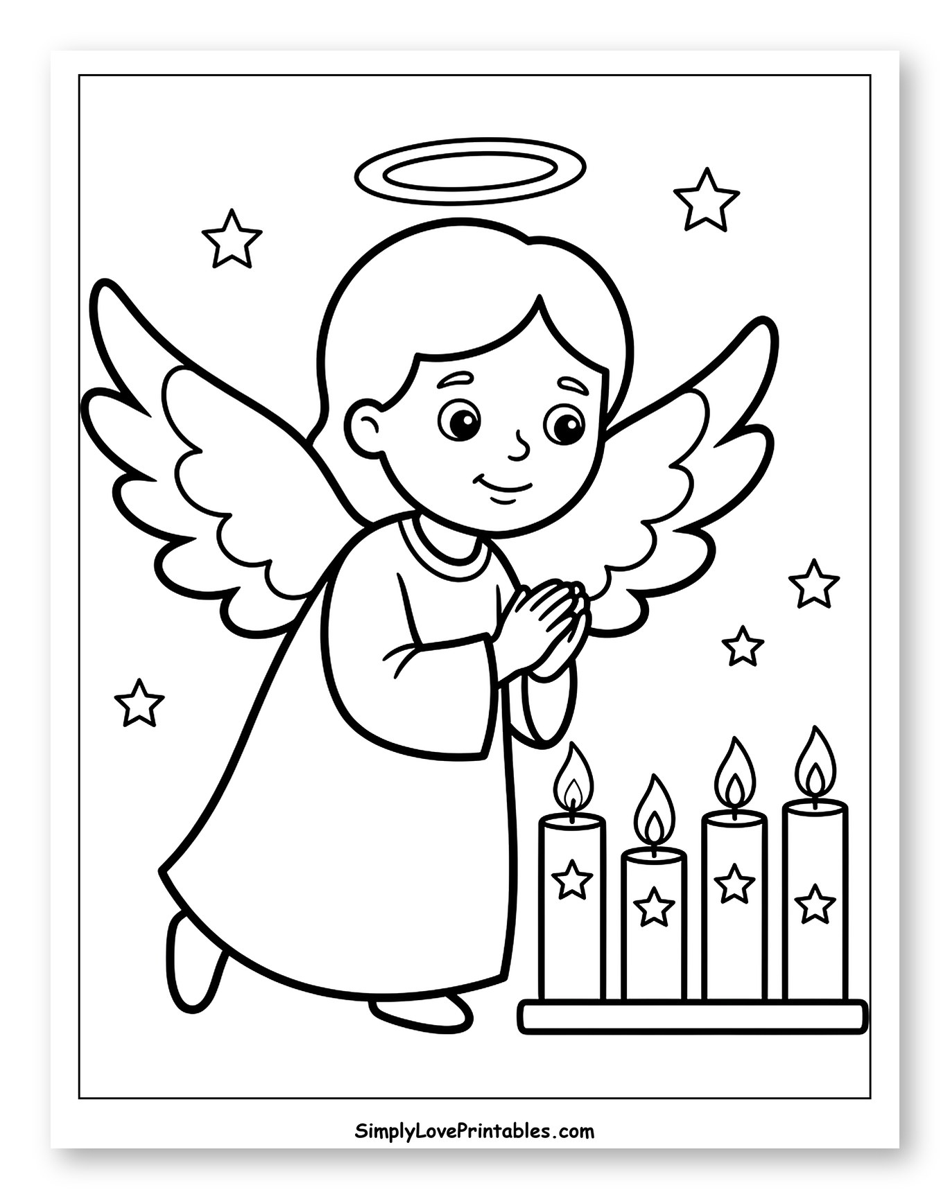 Little Angel by Four Advent Candles