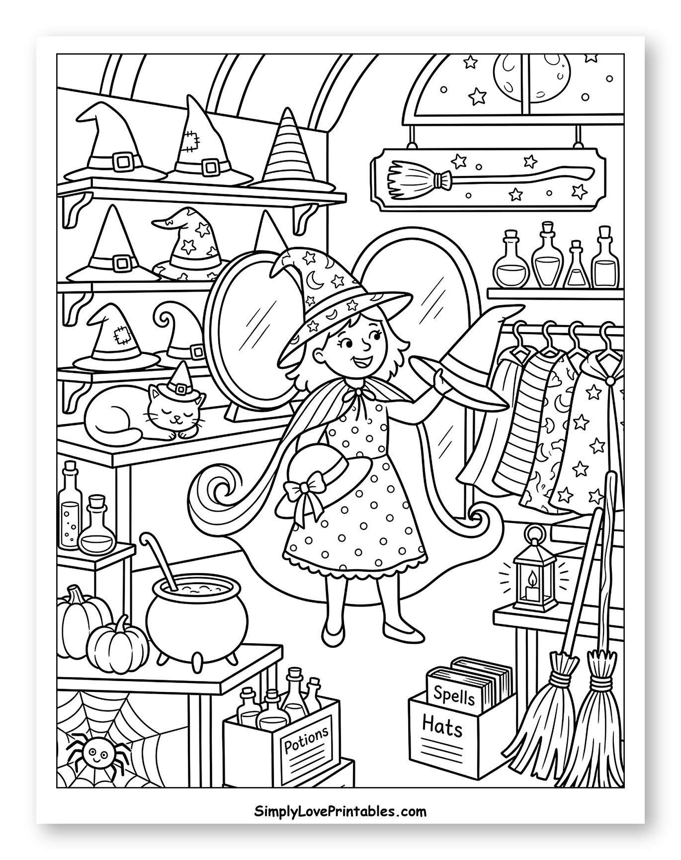 Little Witch Shopping at a Magical Store