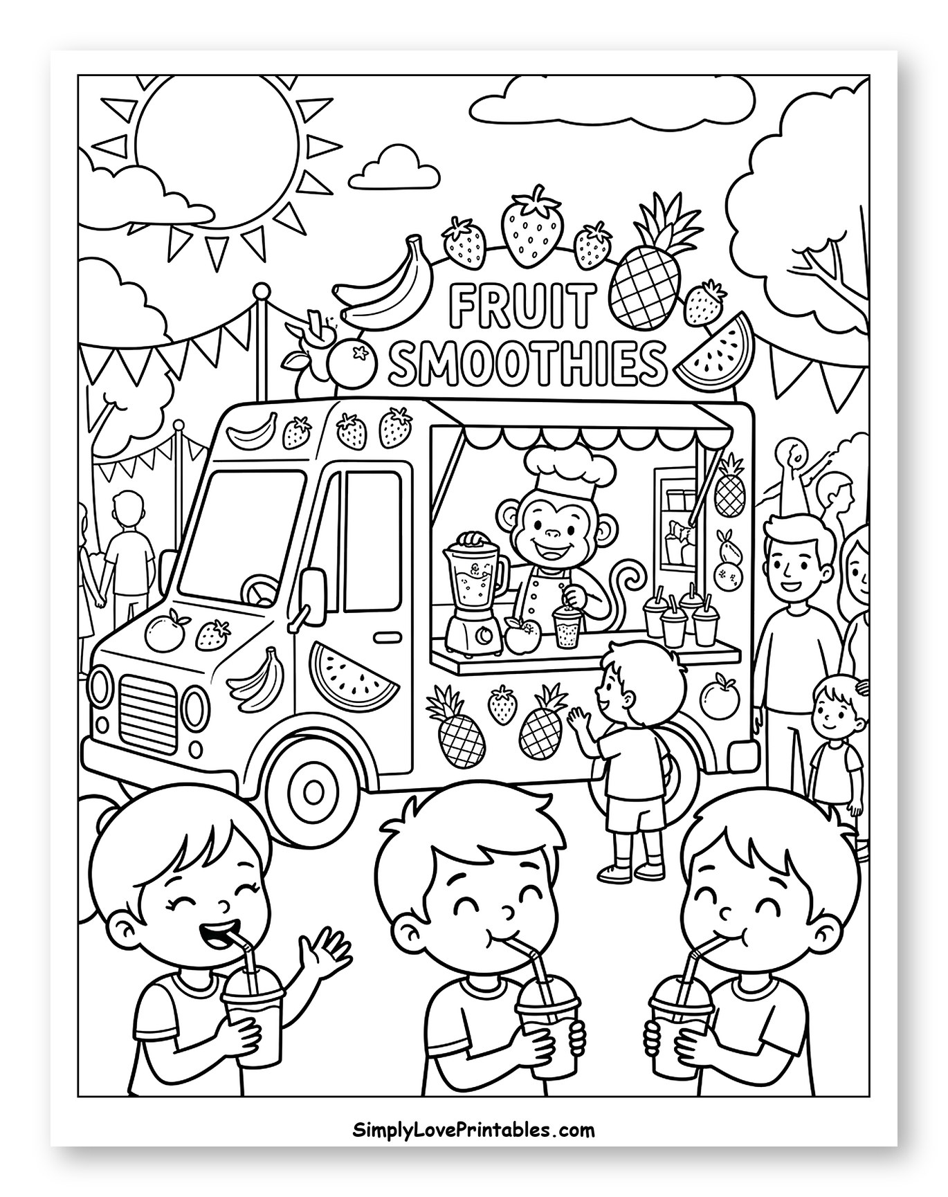 Lively Fruit Smoothie Truck Festival