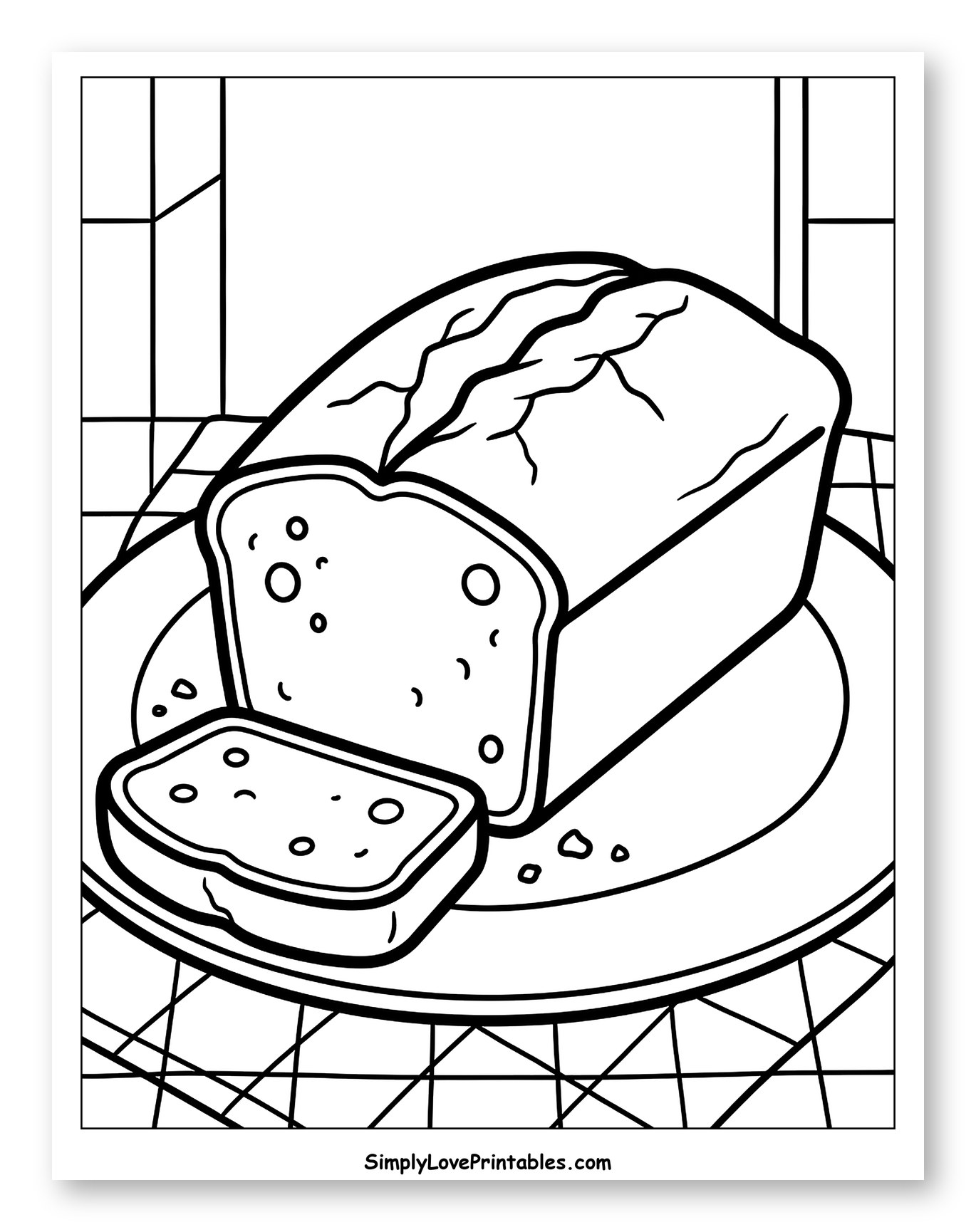 Loaf of Bread with Sliced Piece