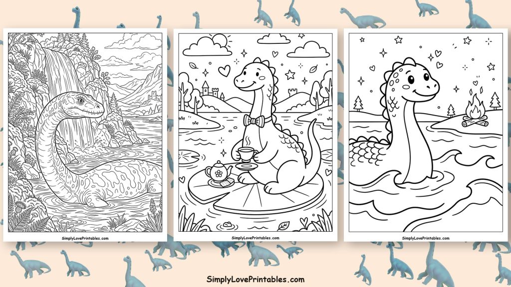 Loch Ness Monster coloring pages featured image