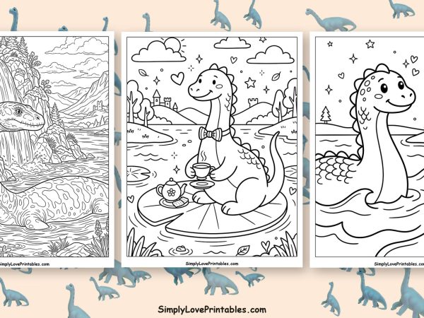 Loch Ness Monster coloring pages featured image