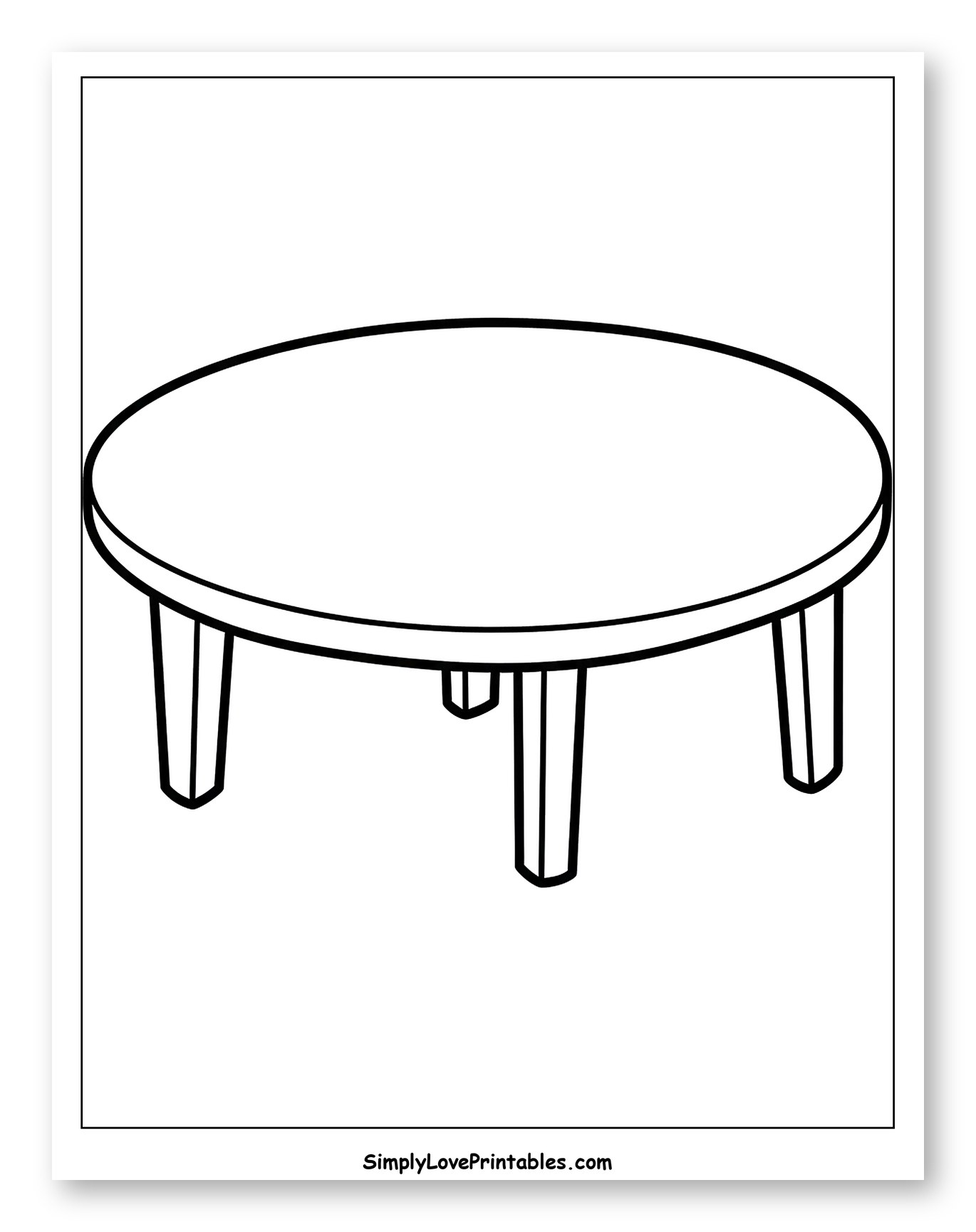 Low Round Table with Four Legs