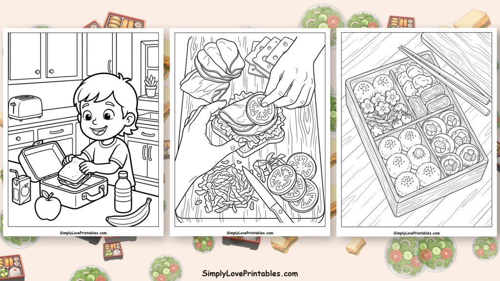 lunch coloring pages featured image