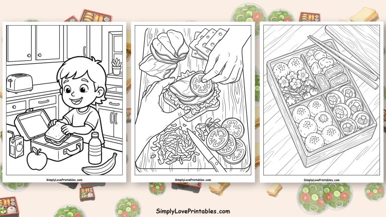 lunch coloring pages featured image