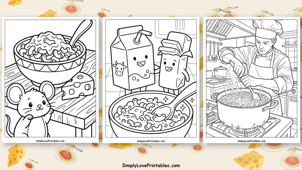 Mac and cheese coloring pages featured image