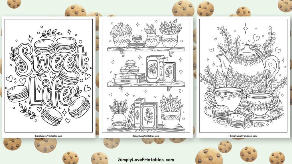 macaron coloring pages featured image