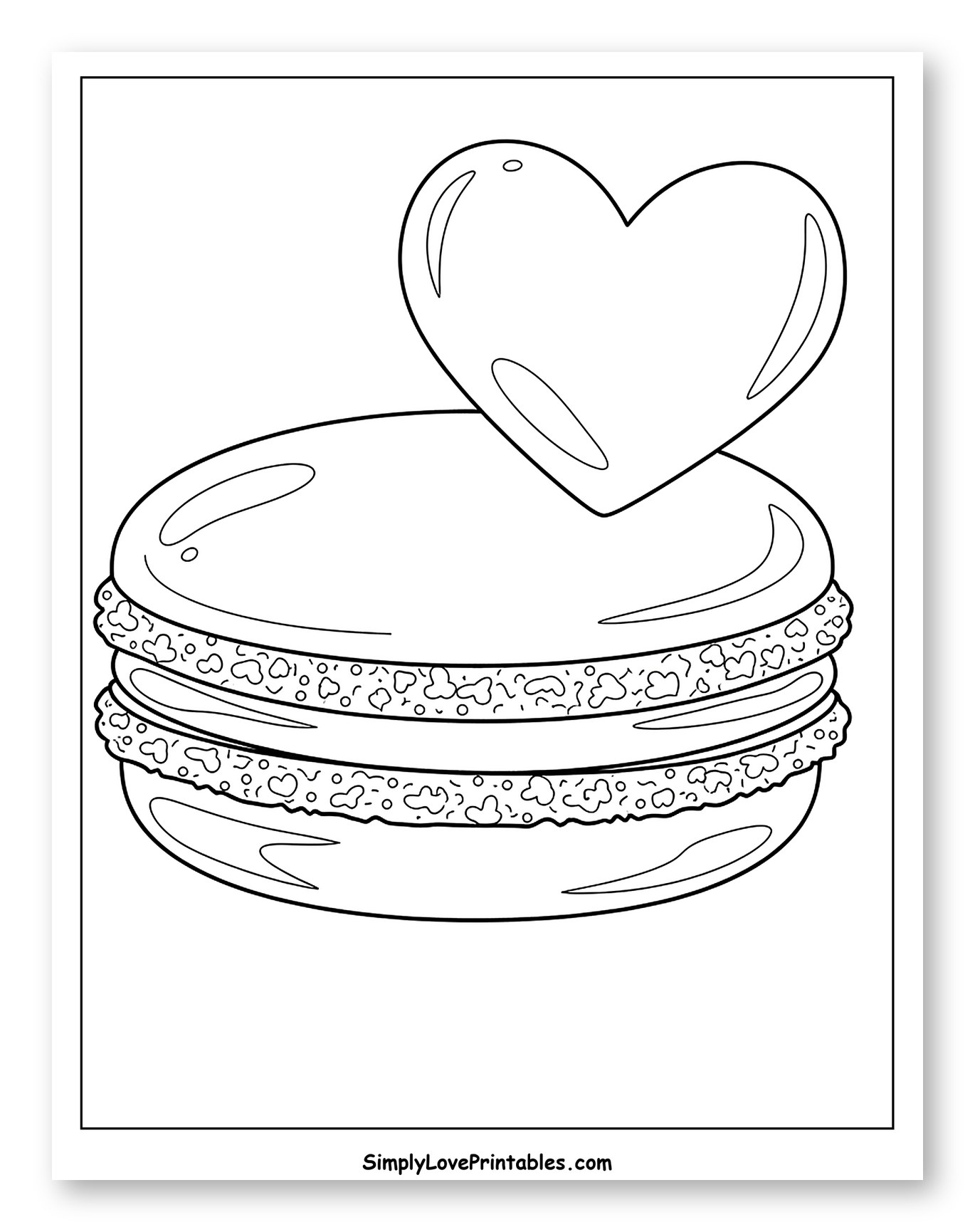 Macaron with a Heart Topper