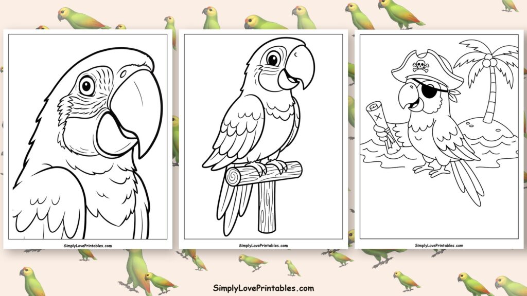 Macaw coloring pages featured image