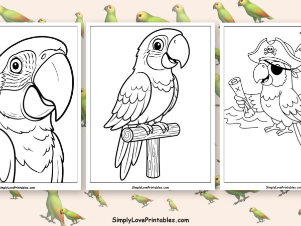 Macaw coloring pages featured image
