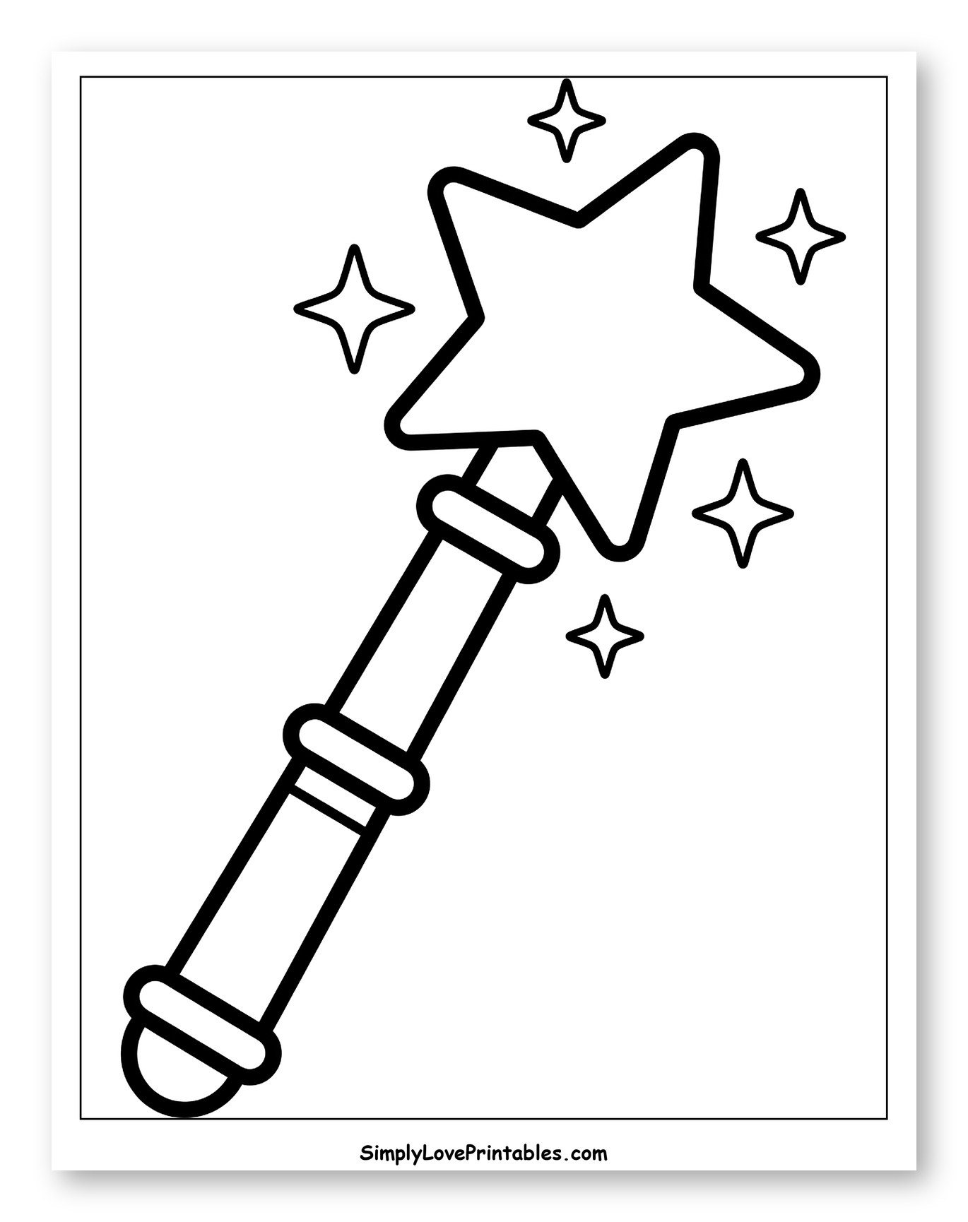 Magic Wand with Sparkling Stars