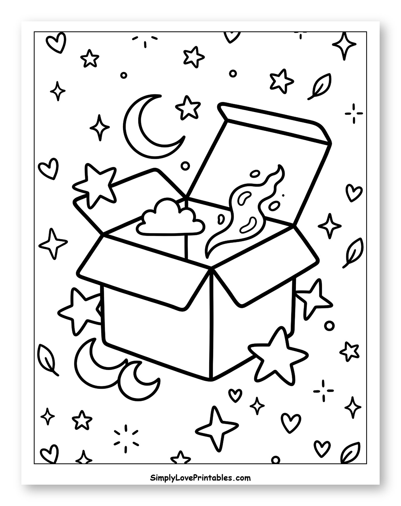 Magical Open Box with Stars and Moons