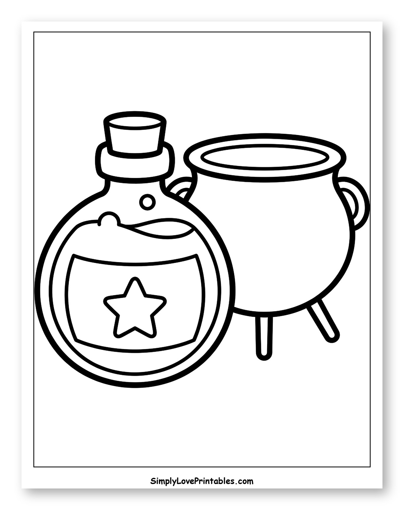 Magical Potion Bottle and Cauldron