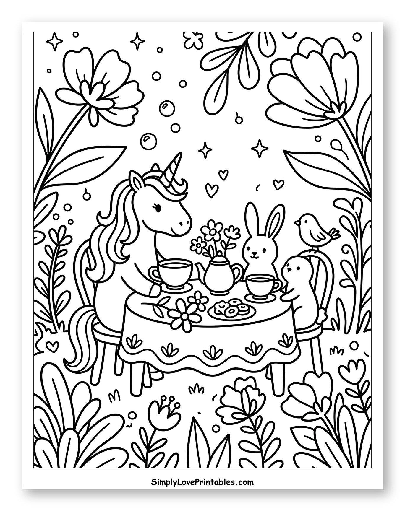 Magical Unicorn Tea Party with Forest Friends