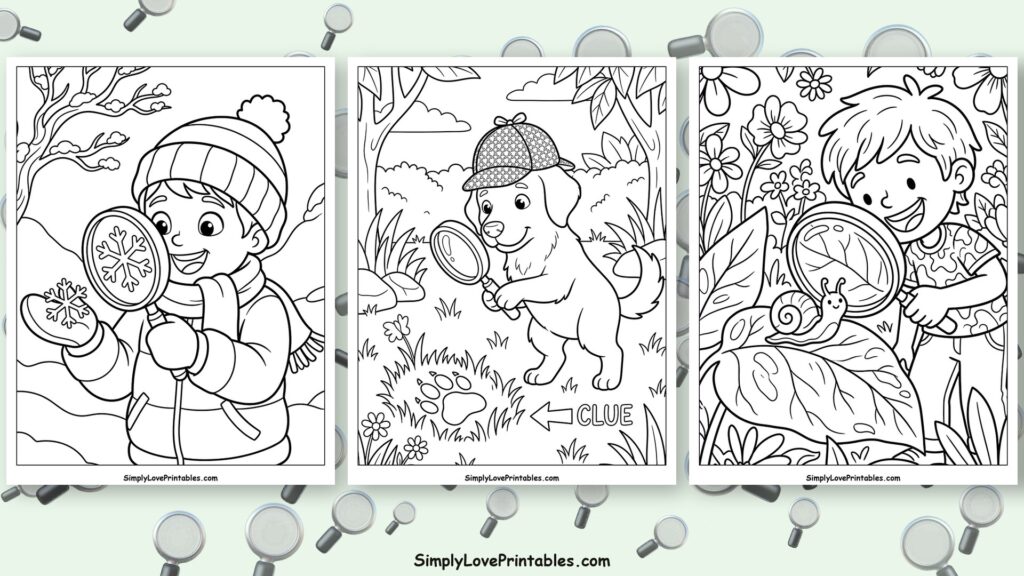 Magnifying glass coloring pages featured image
