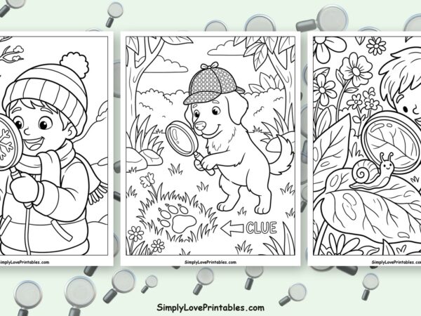 Magnifying glass coloring pages featured image